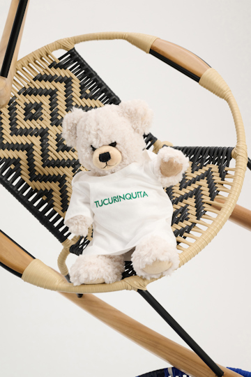 Dorothee Schumacher Handwoven mini rocking chair black beige mix