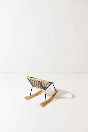 Dorothee Schumacher Handwoven mini rocking chair black beige mix