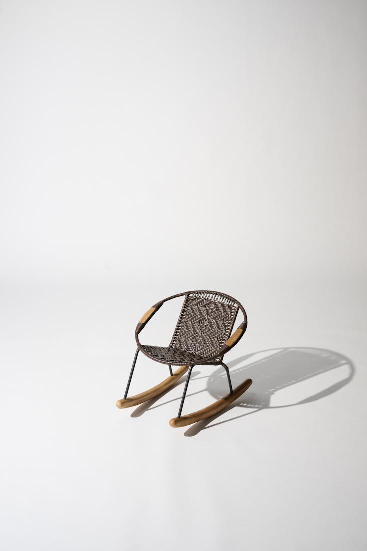 Dorothee Schumacher Handwoven mini rocking chair chocolate