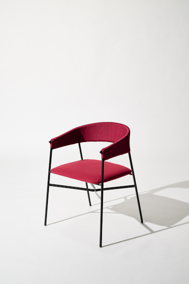 Dorothee Schumacher Handgeflochtener Indoor Stuhl rojo vino beige mix