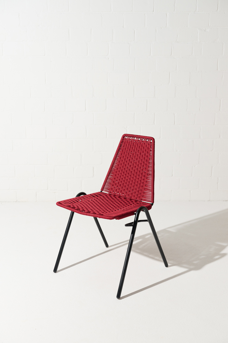 Dorothee Schumacher HANDWOVEN INDOOR CHAIR rojo vino beige mix
