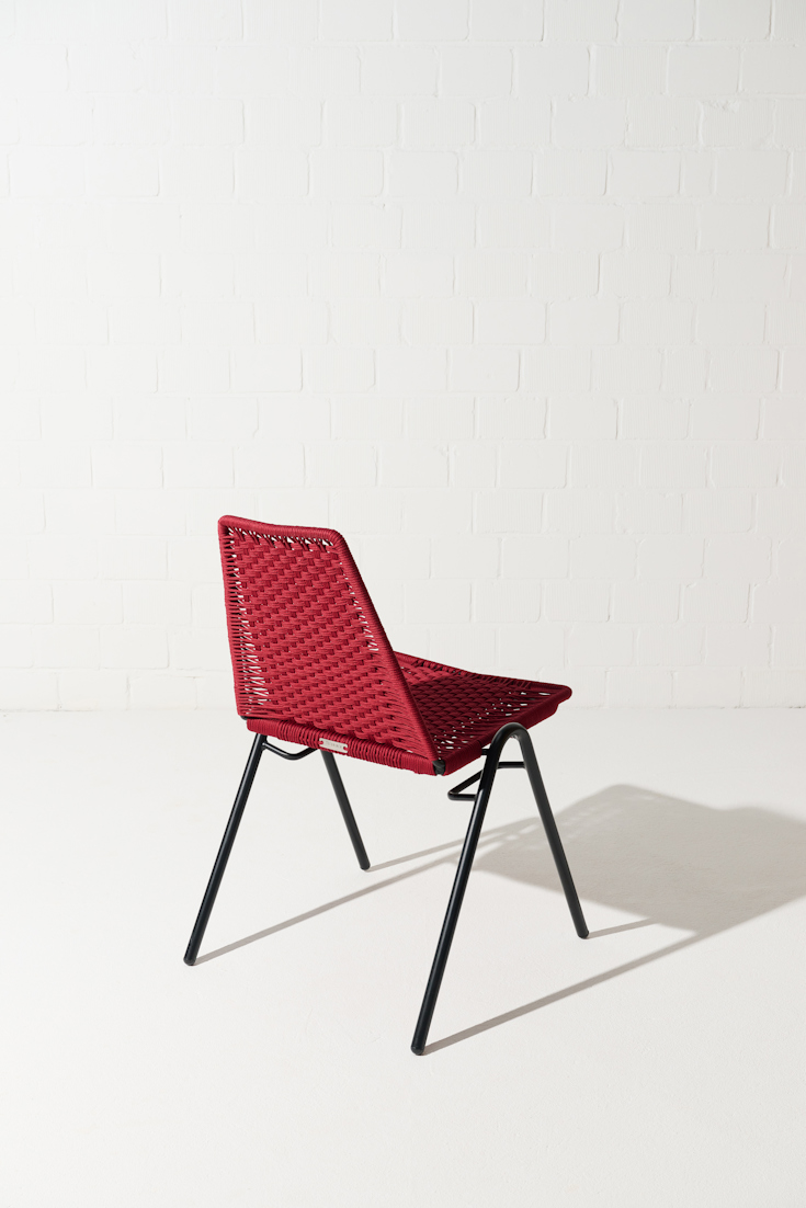 Dorothee Schumacher HANDWOVEN INDOOR CHAIR rojo vino beige mix