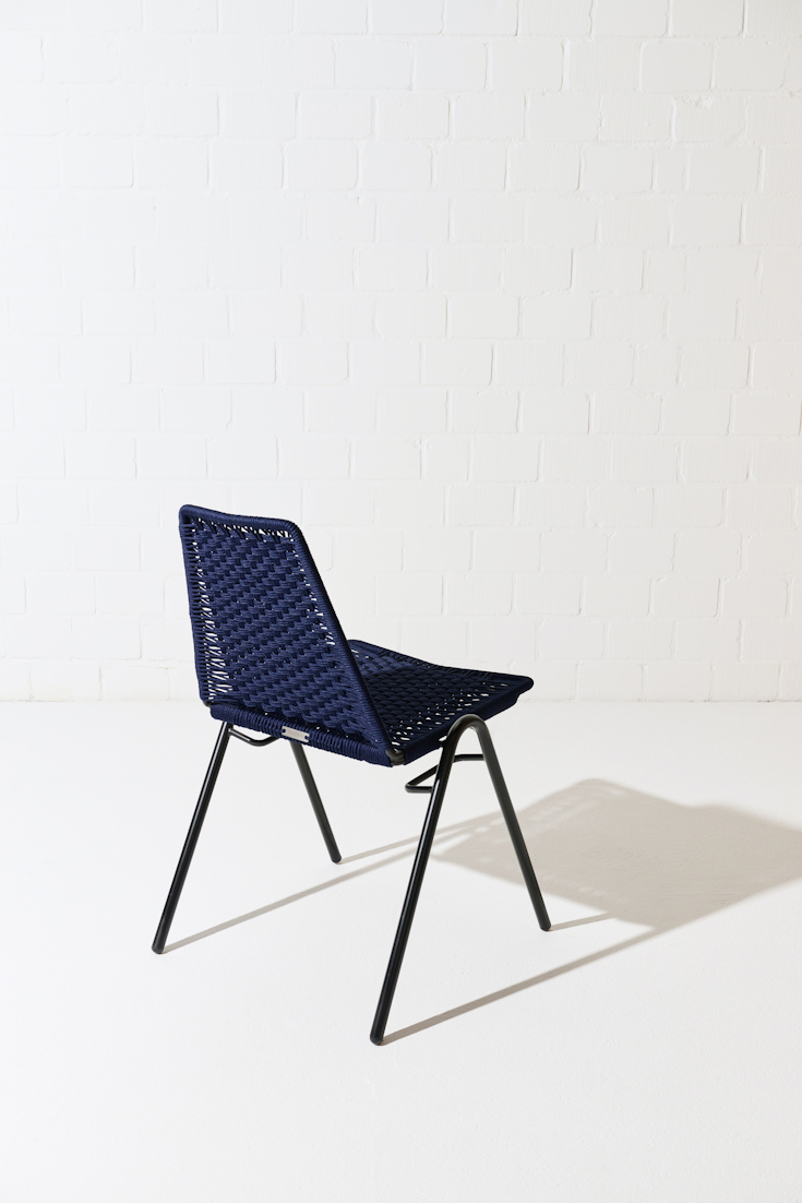 Dorothee Schumacher HANDWOVEN INDOOR CHAIR dark blue beige mix