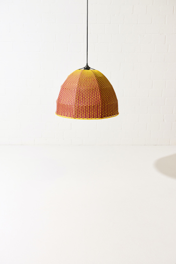 Dorothee Schumacher Hand-woven lampshade yellow rojo vino mix
