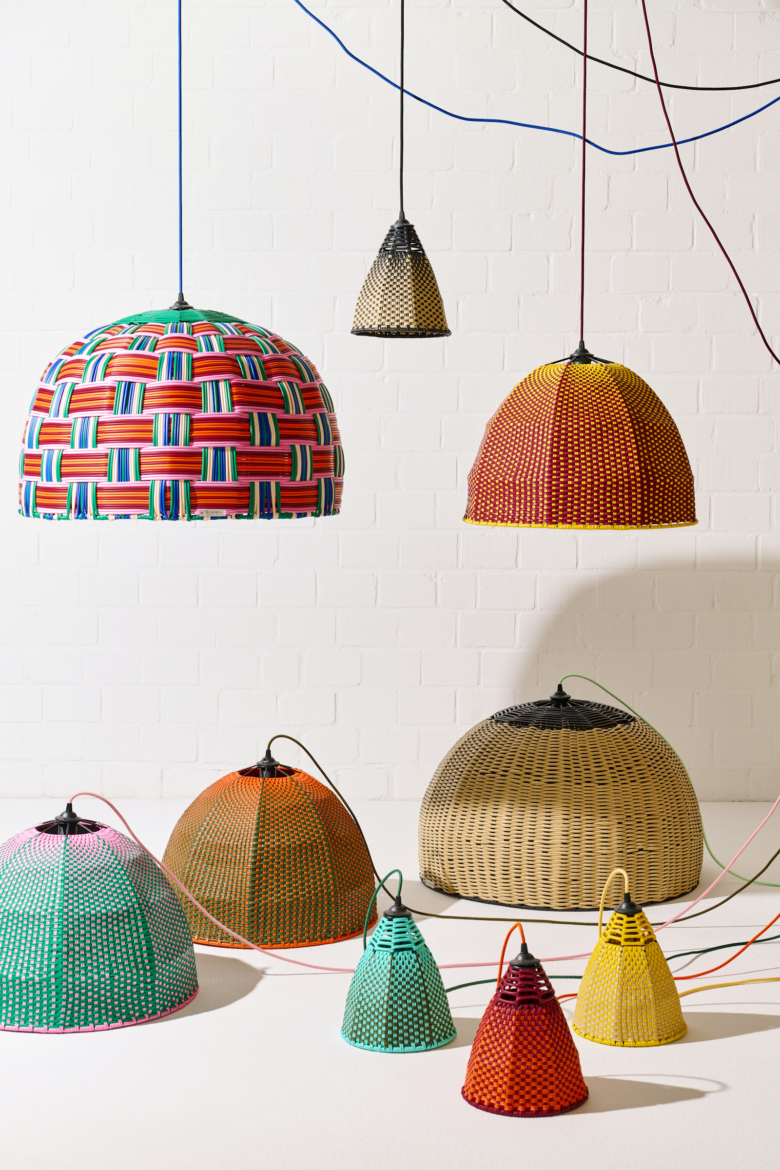 Dorothee Schumacher Hand-woven lampshade mix yellow/rojo vino