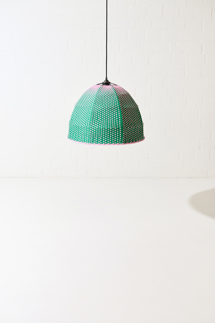Dorothee Schumacher Hand-woven lampshade light rose green mix