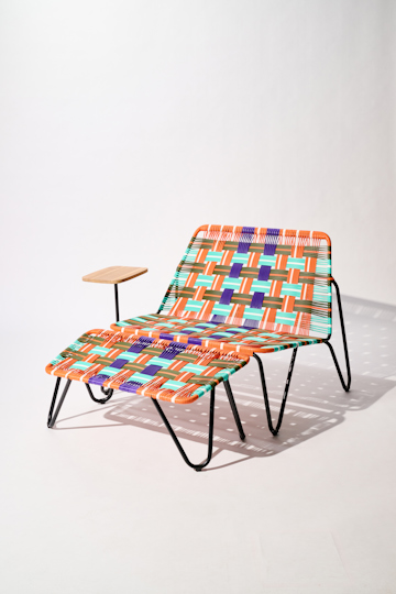Dorothee Schumacher Handgeflochtene Fußablage naranja verde militar mix