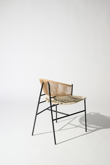 Dorothee Schumacher Hand-woven indoor chair beige black mix