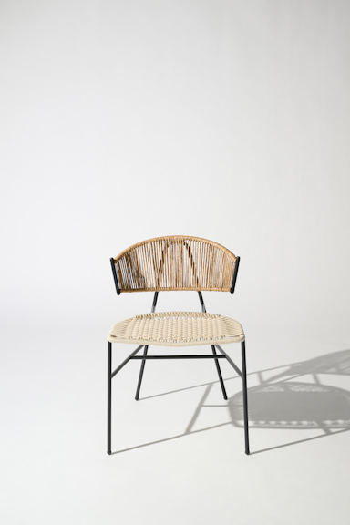 Dorothee Schumacher Hand-woven indoor chair beige black mix