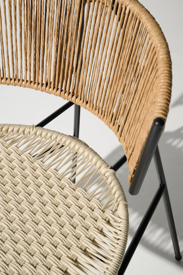 Dorothee Schumacher Hand-woven indoor chair beige black mix