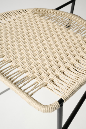 Dorothee Schumacher Hand-woven indoor chair beige black mix