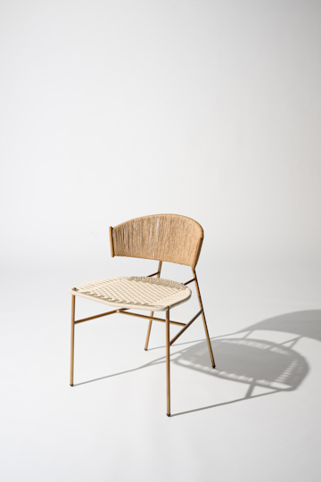 Dorothee Schumacher Hand-woven indoor chair cordon cienaguero blanco mix
