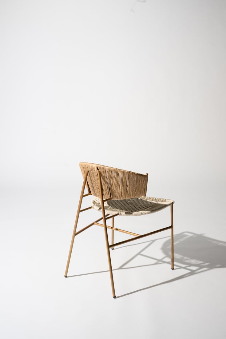 Dorothee Schumacher Hand-woven indoor chair cordon cienaguero blanco mix