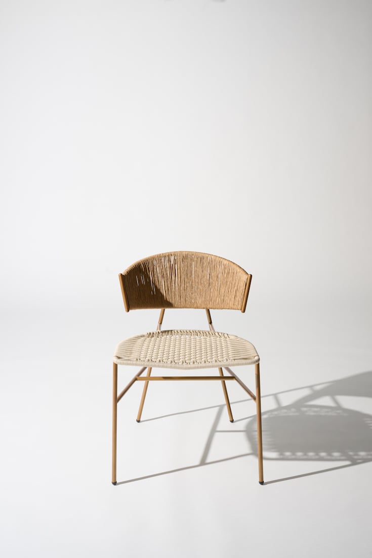 Dorothee Schumacher Hand-woven indoor chair cordon cienaguero blanco mix