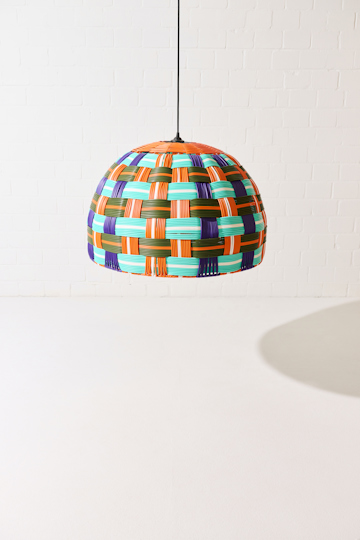 Dorothee Schumacher Hand-woven XL lampshade naranja verde militar mix