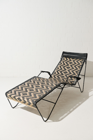 Dorothee Schumacher Handwoven sunlounger black beige mix