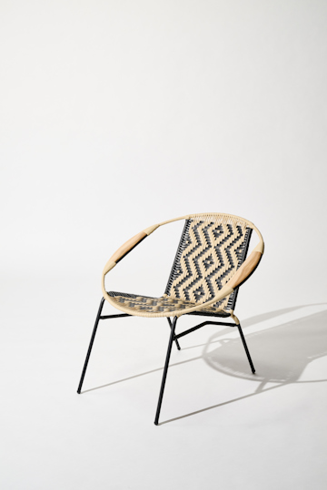 Dorothee Schumacher Handwoven chair black beige mix