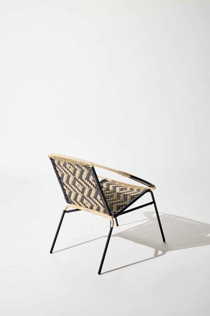 Dorothee Schumacher Handwoven chair black beige mix