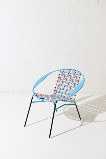 Dorothee Schumacher Handwoven chair blue rojo beige mix