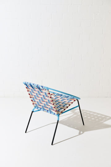 Dorothee Schumacher Handwoven chair blue rojo beige mix