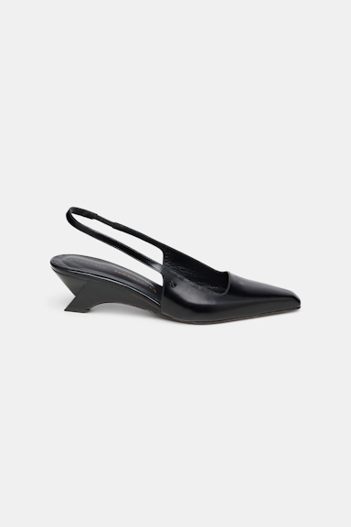 Dorothee Schumacher Slingback graphic contour wedges pure black