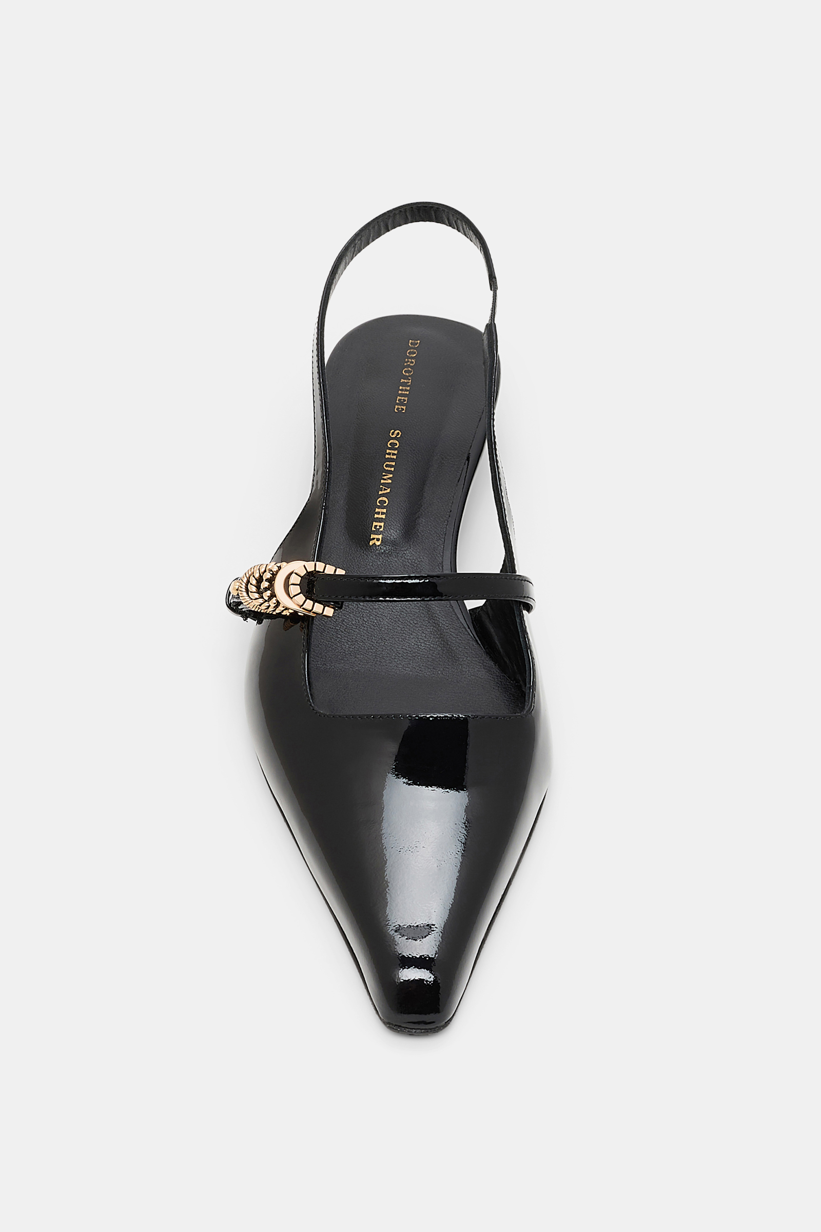 Dorothee Schumacher Slingback micro heels with signature D-rings pure black