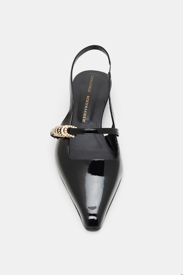 Dorothee Schumacher Flache Slingback-Pumps mit Signature D-Rings pure black