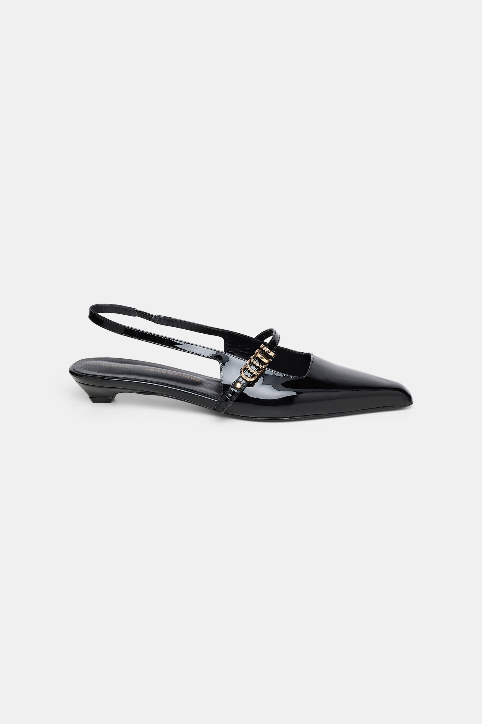 Dorothee Schumacher Slingback micro heels with signature D-rings pure black