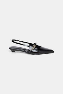 Dorothee Schumacher Slingback micro heels with signature D-rings pure black