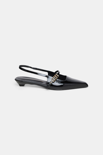 Dorothee Schumacher Flache Slingback-Pumps mit Signature D-Rings pure black