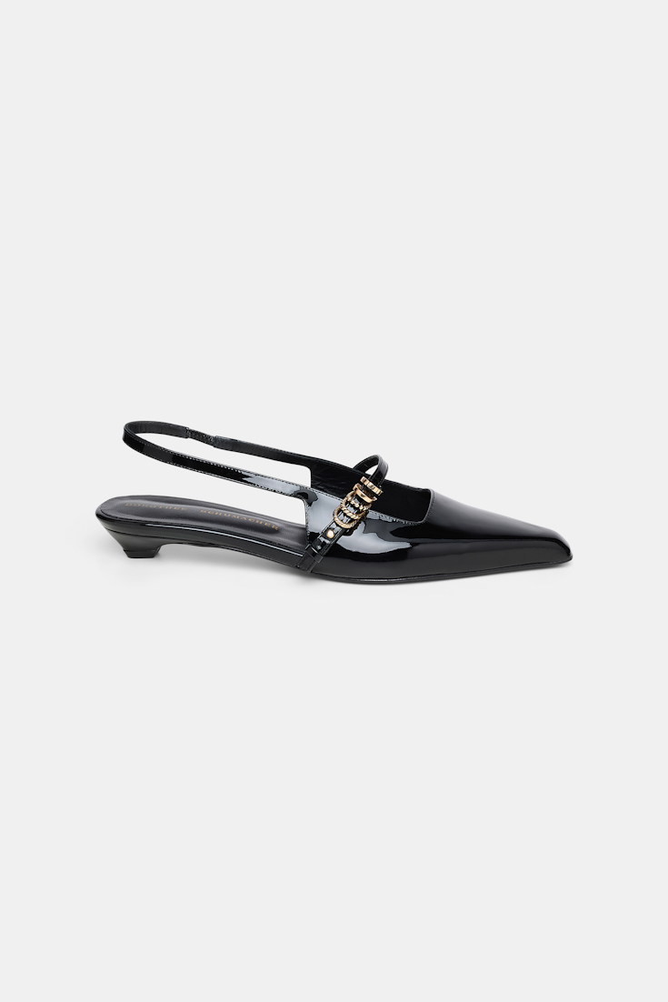 Dorothee Schumacher Slingback micro heels with signature D-rings pure black