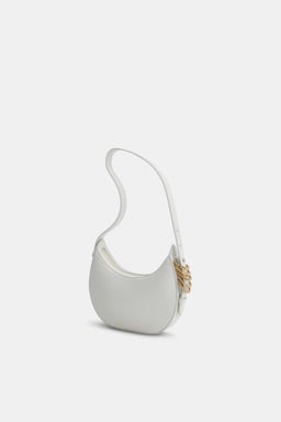 Dorothee Schumacher Half Moon Mini Bag aus weichem Kalbsleder mit D-Rings off white