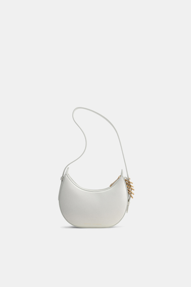 Dorothee Schumacher Half Moon Mini Bag aus weichem Kalbsleder mit D-Rings off white