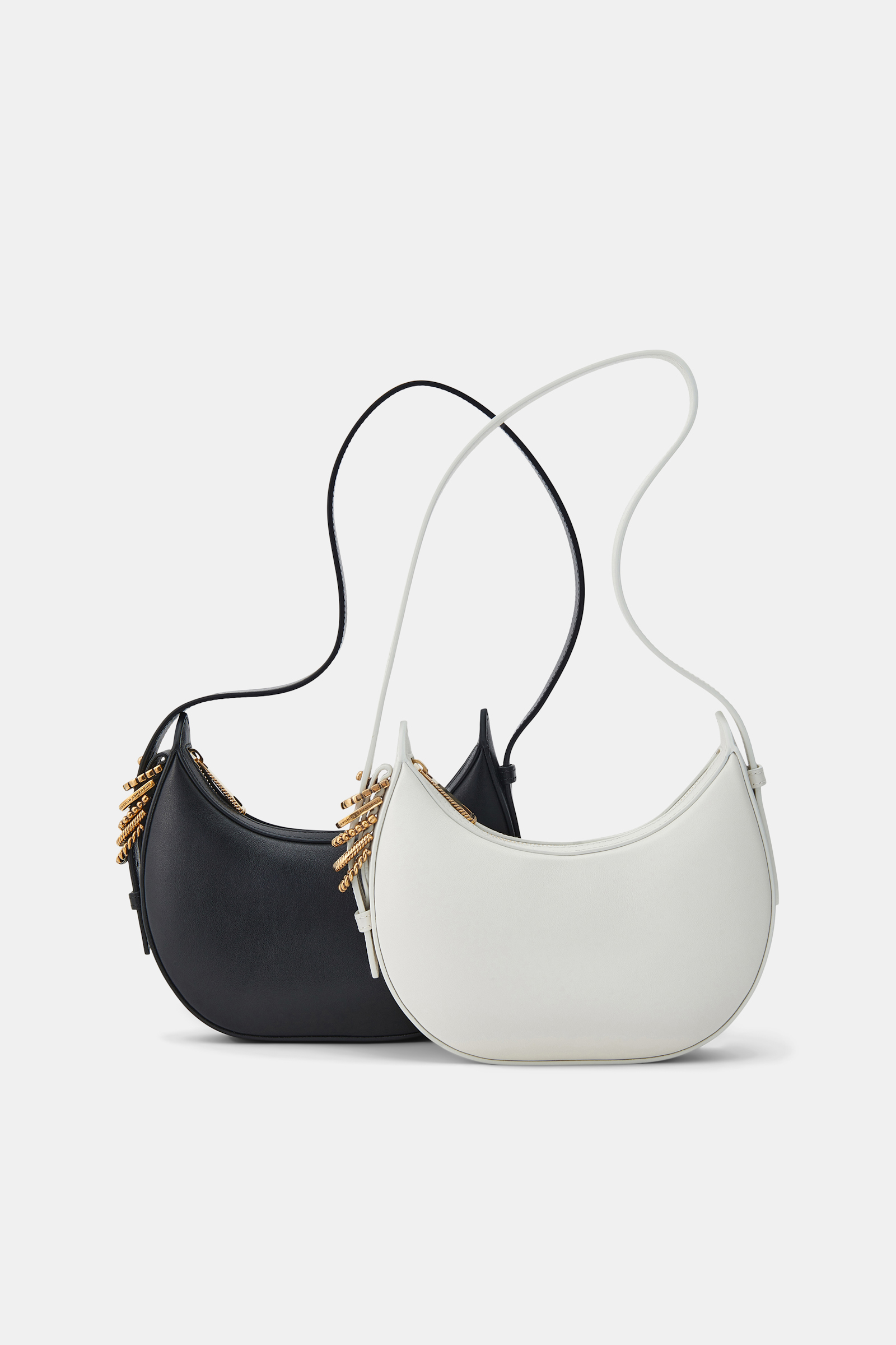 Dorothee Schumacher Half Moon Mini Bag aus weichem Kalbsleder mit D-Rings black