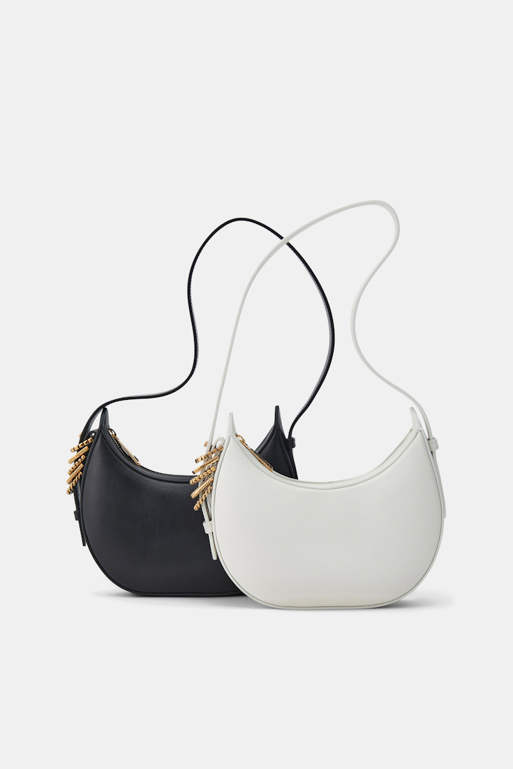 Dorothee Schumacher Half Moon Mini Bag in soft calf leather with D-ring hardware black