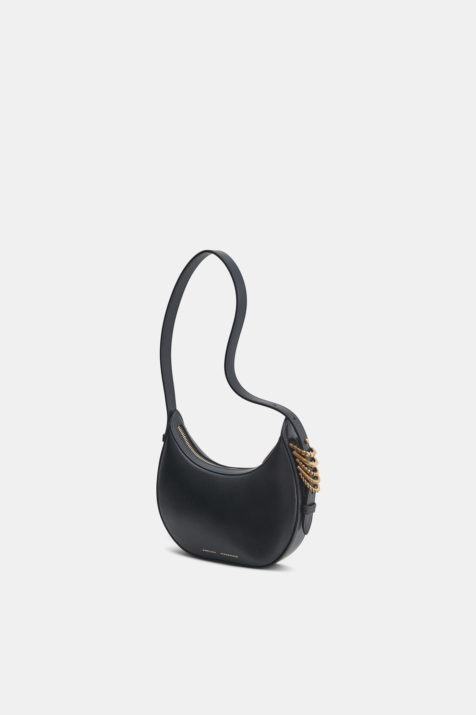 Dorothee Schumacher Half Moon Mini Bag in soft calf leather with D-ring hardware black