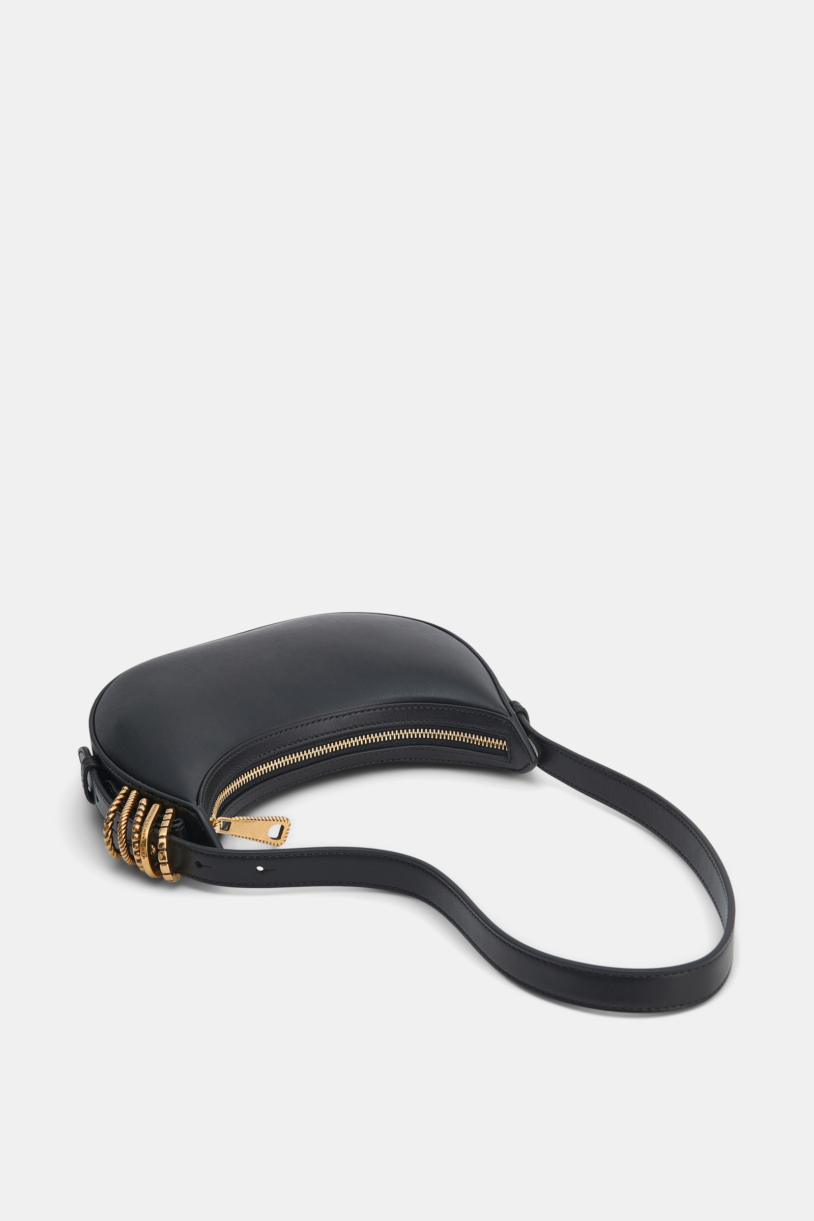 Dorothee Schumacher Half Moon Mini Bag aus weichem Kalbsleder mit D-Rings black