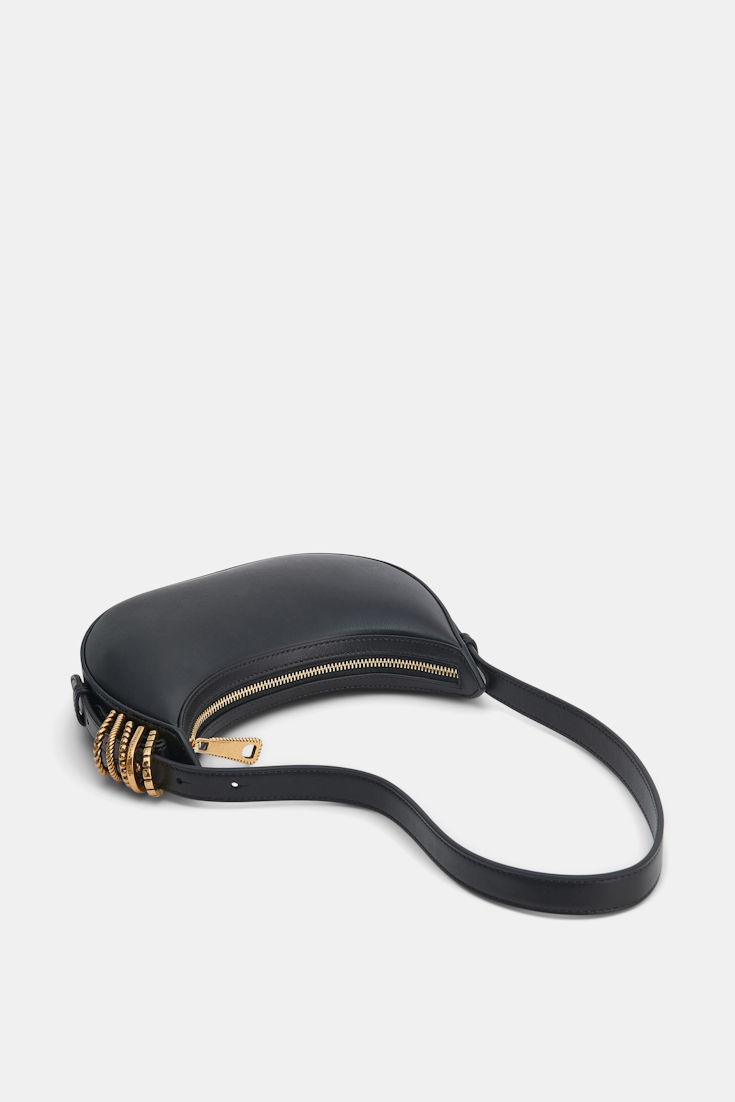 Dorothee Schumacher Half Moon Mini Bag in soft calf leather with D-ring hardware black