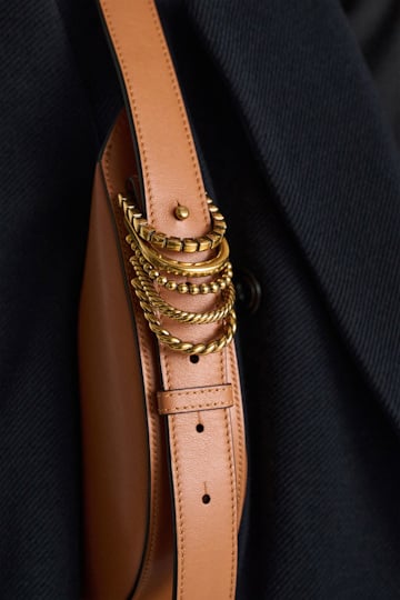 Dorothee Schumacher Half Moon Bag in soft calf leather with D-ring hardware tan