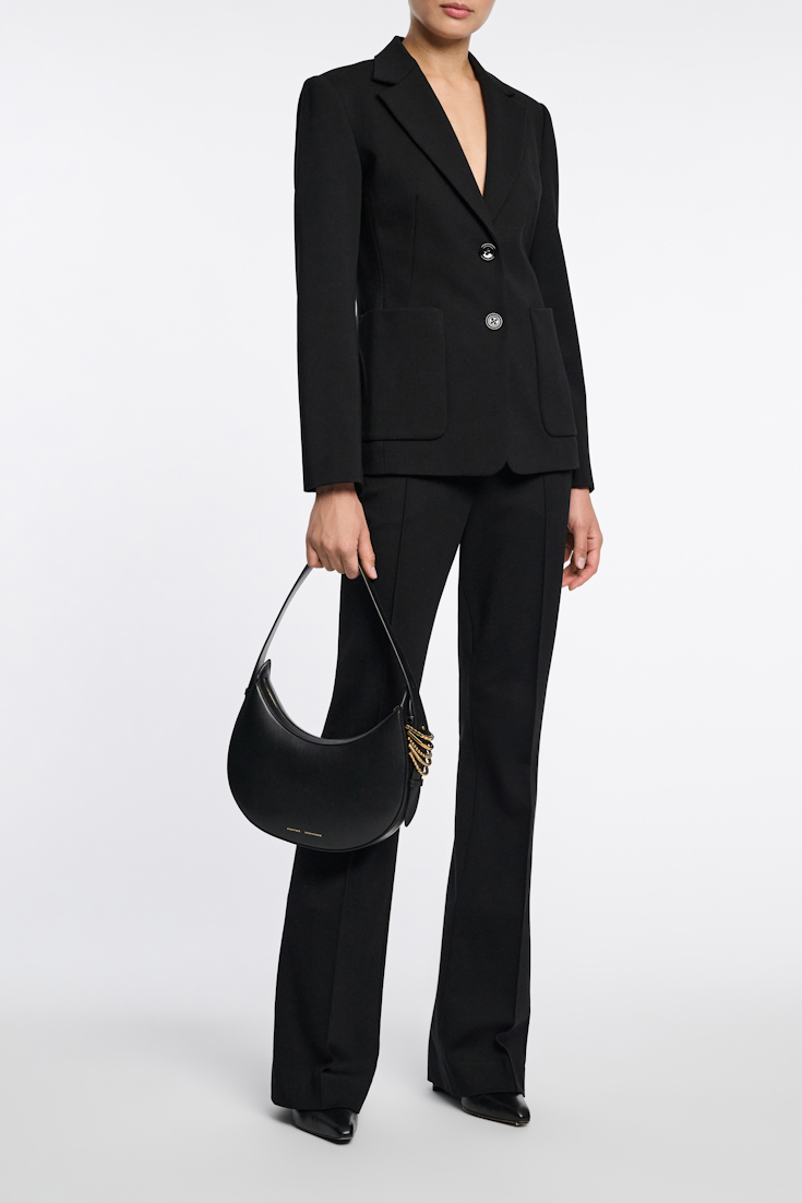 Dorothee Schumacher Half Moon Bag in soft calf leather with D-ring hardware black