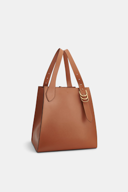 Dorothee Schumacher Tote Bag in soft calf leather with D-ring hardware tan