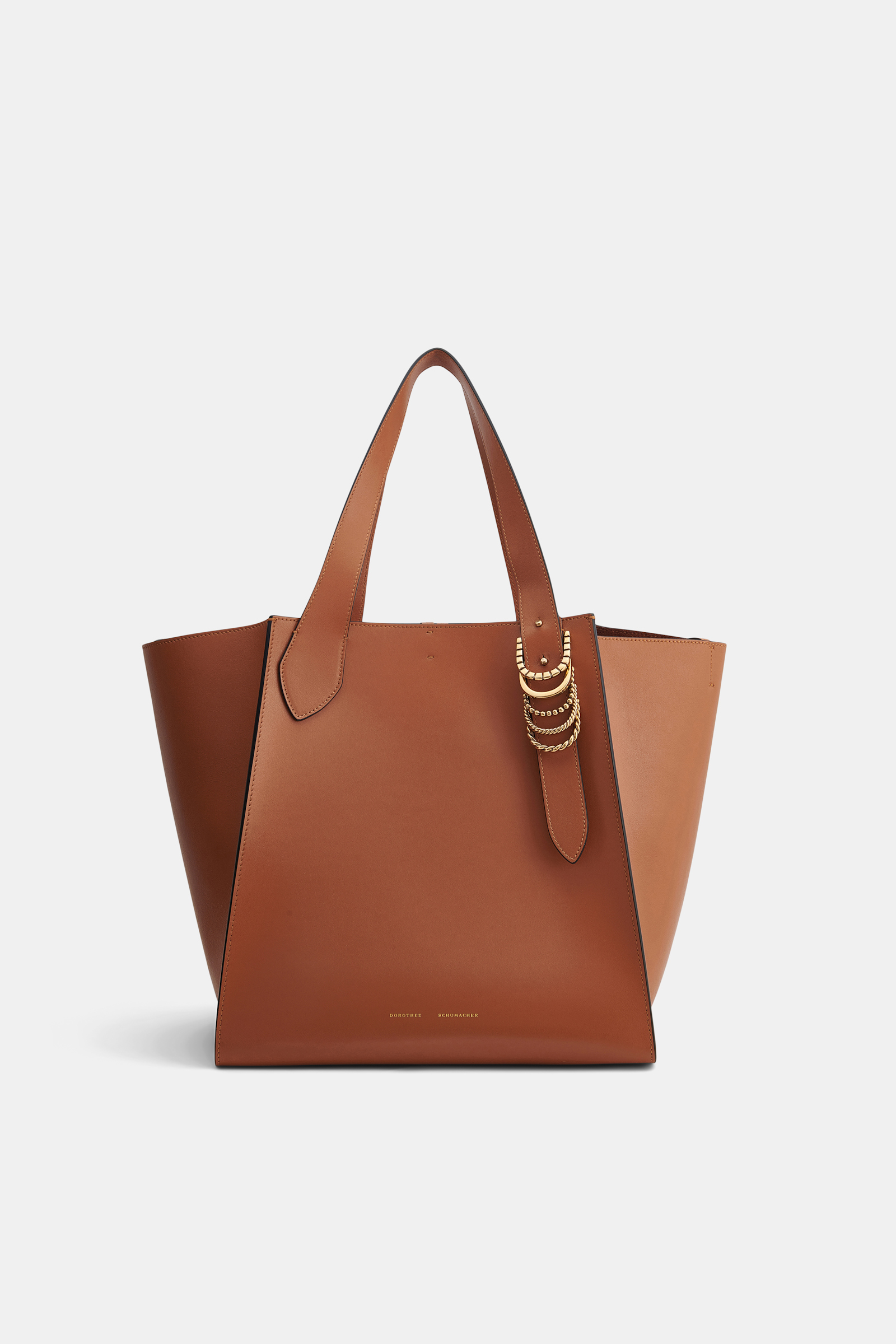 Dorothee Schumacher Tote Bag in soft calf leather with D-ring hardware tan