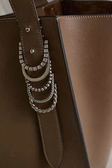 Dorothee Schumacher Tote Bag in soft calf leather with D-ring hardware taupe