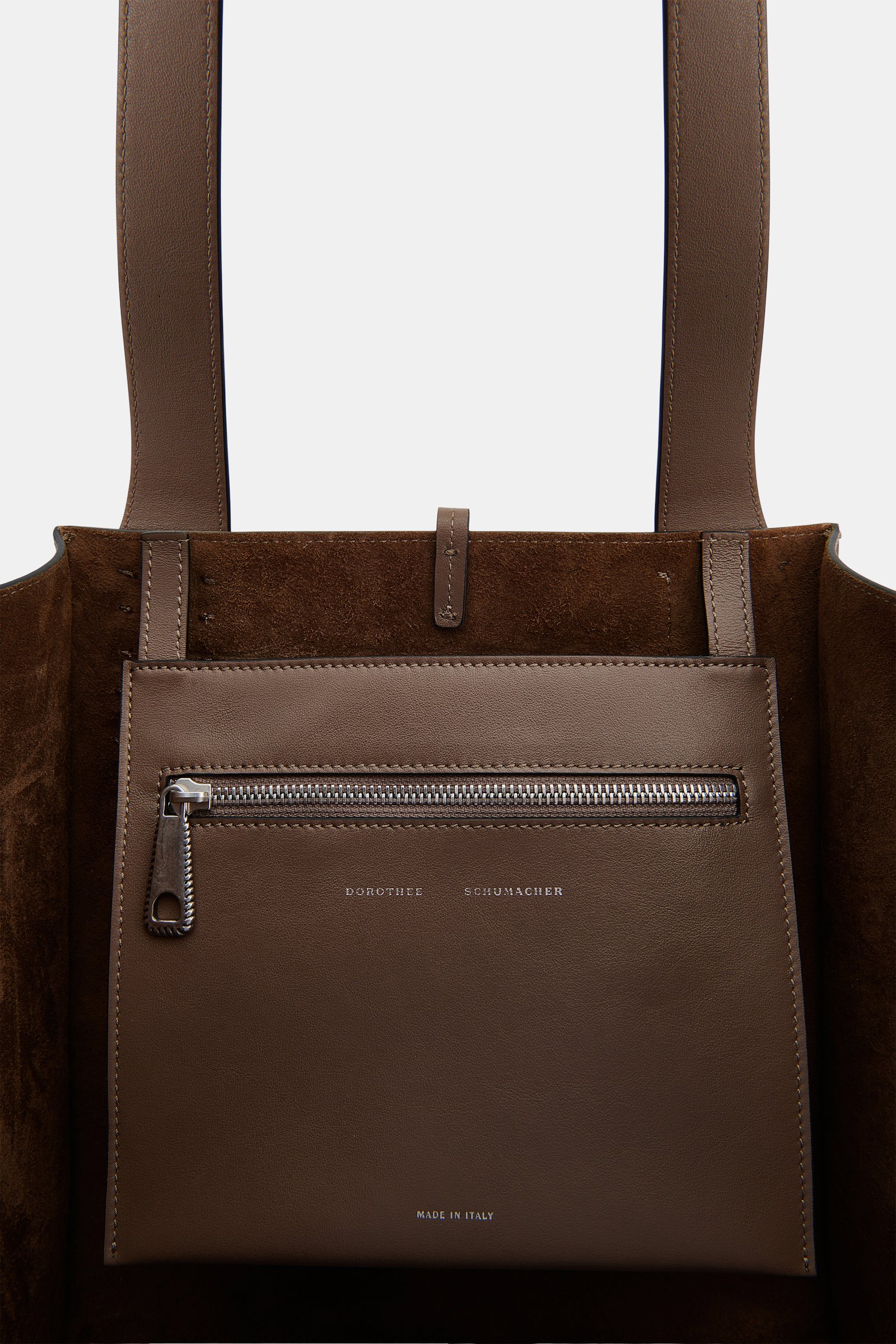 Dorothee Schumacher Tote Bag in soft calf leather with D-ring hardware taupe