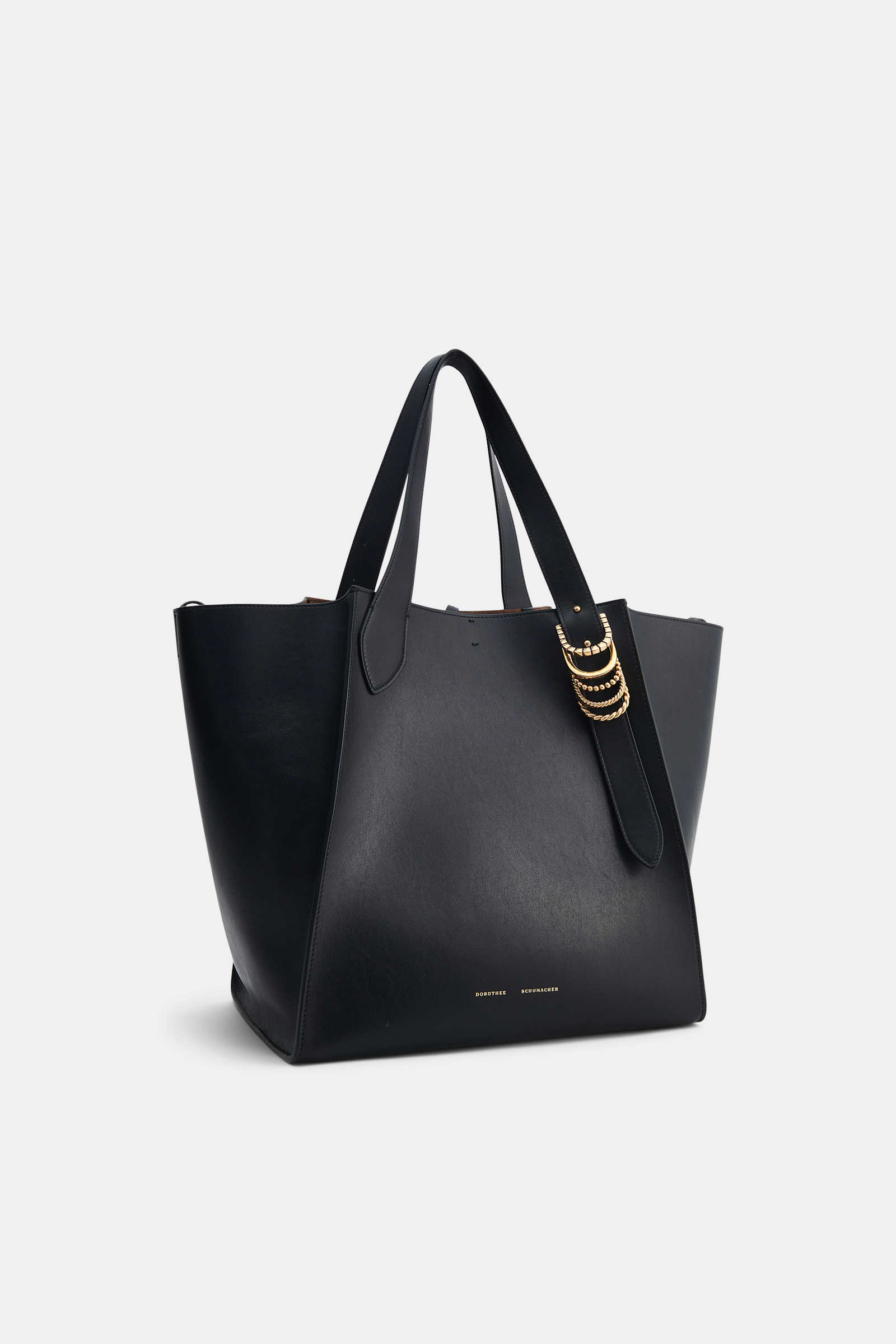 Dorothee Schumacher Tote aus weichem Kalbsleder mit D-Rings black