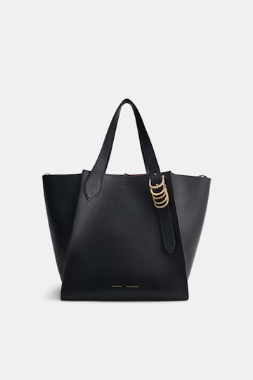Dorothee Schumacher Tote Bag in soft calf leather with D-ring hardware black