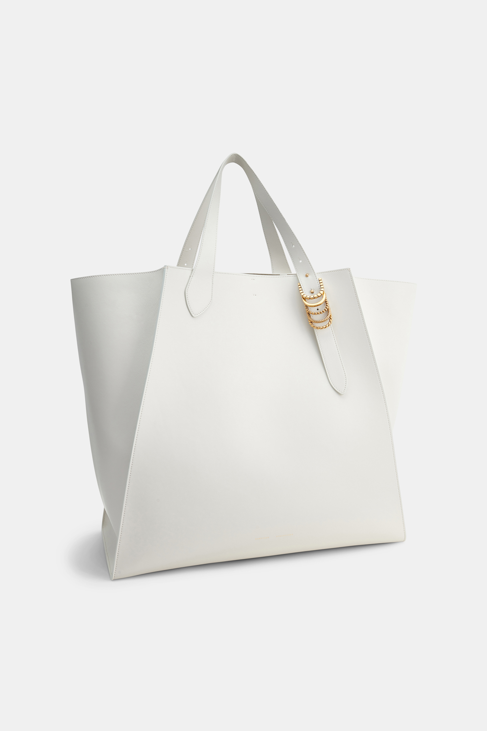 Dorothee Schumacher XL-Tote aus weichem Kalbsleder mit D-Rings off white