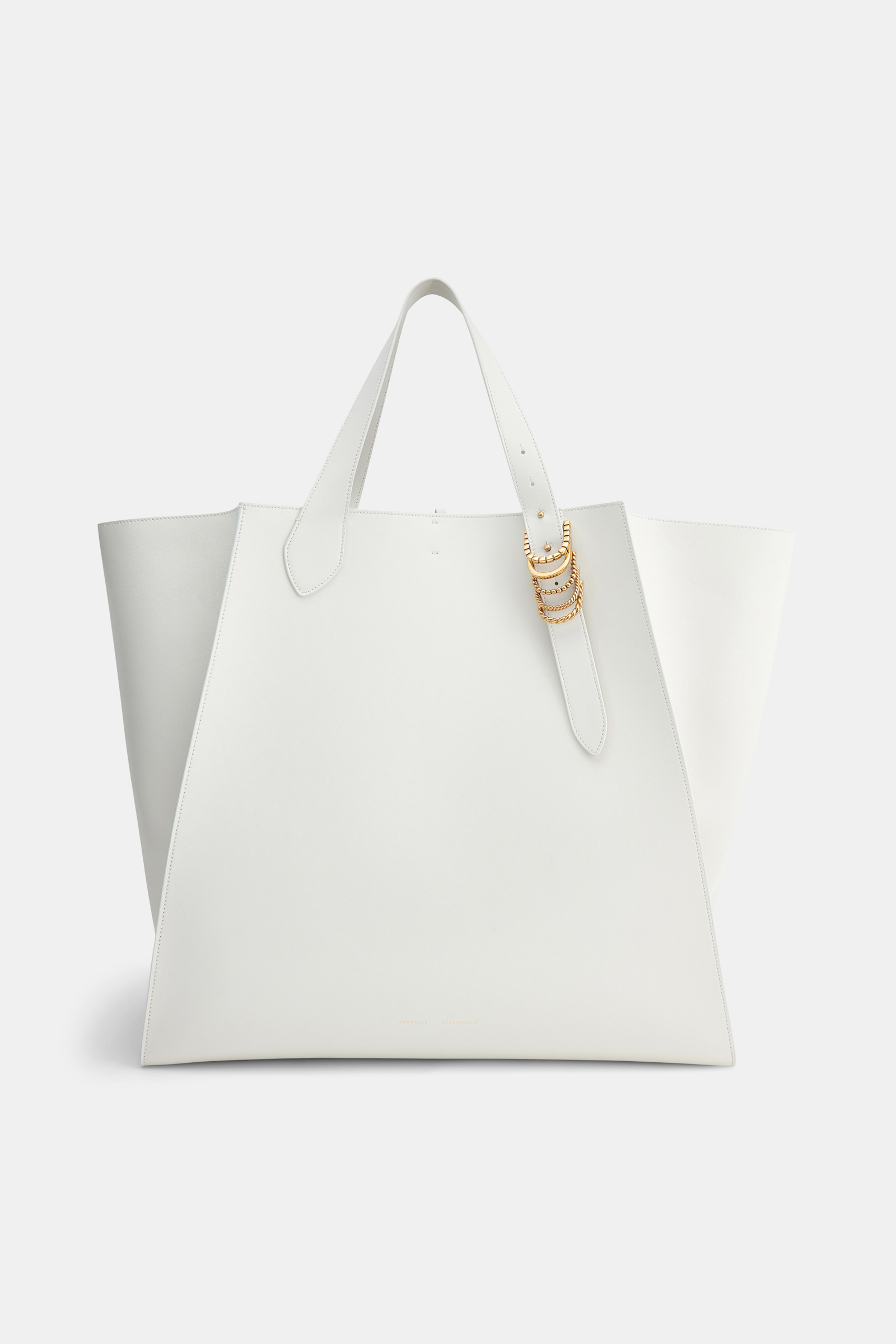 Dorothee Schumacher XL Tote Bag in soft calf leather with D-ring hardware off white