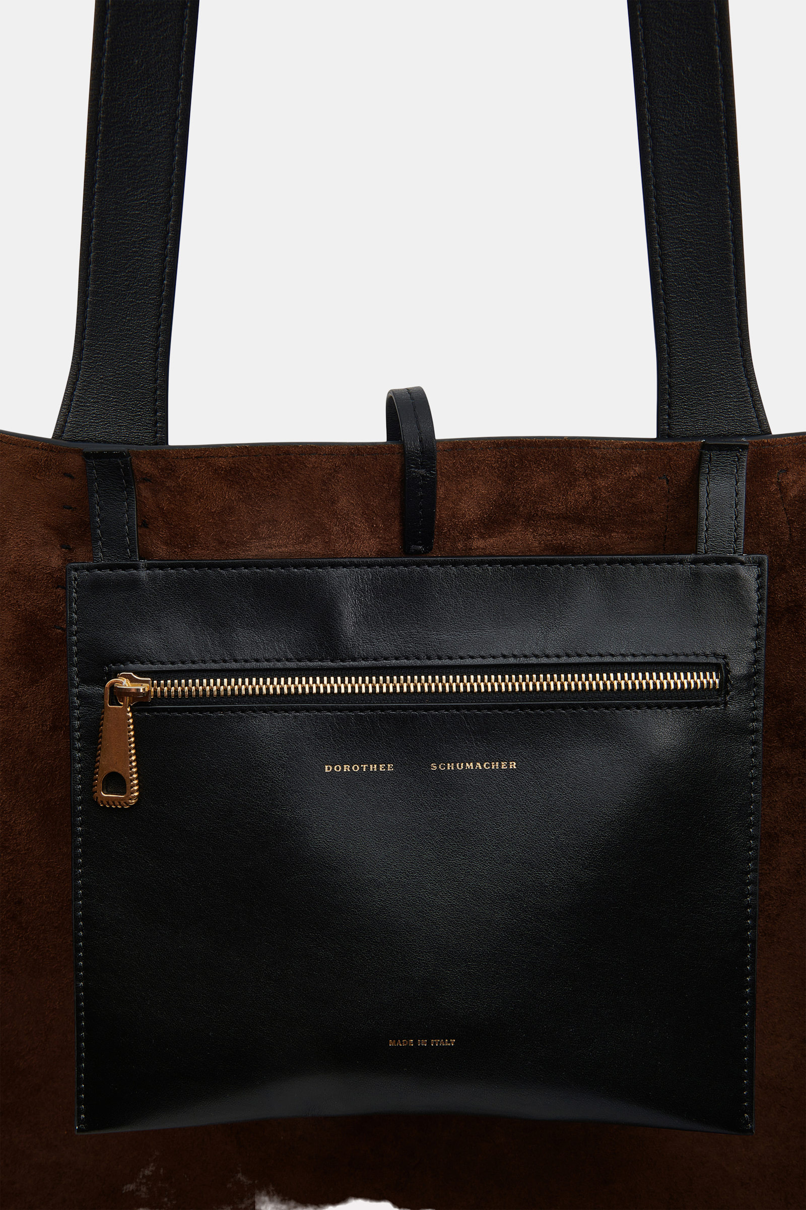 Dorothee Schumacher XL-Tote aus weichem Kalbsleder mit D-Rings black