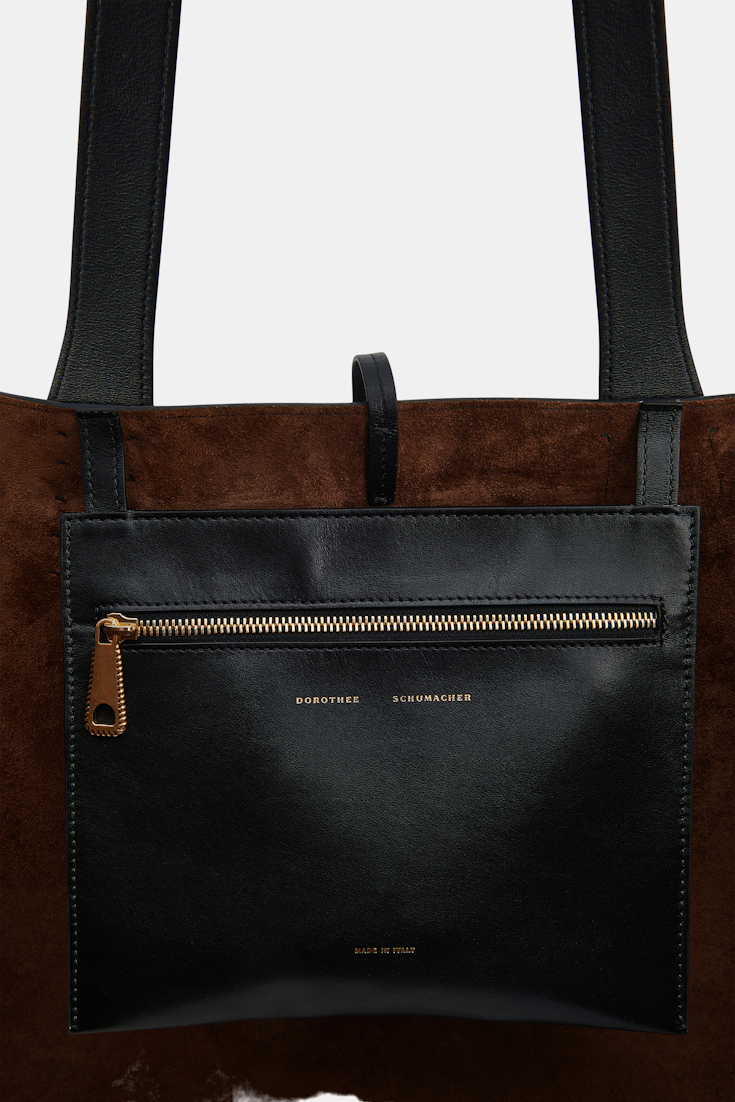 Dorothee Schumacher XL Tote Bag in soft calf leather with D-ring hardware black